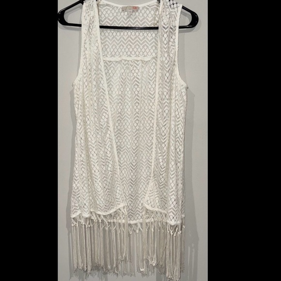 GB Tops - GB Fringe Tank Top Vest Size Medium